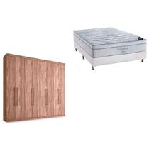 Cama Box Casal + Colchão Freedom Ortobom + Guarda Roupa Master Vip 8.4 Atacama