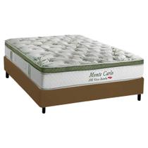 Cama Box Casal + Colchão Herval Monte Carlo Molas Ensacadas 138x188x74