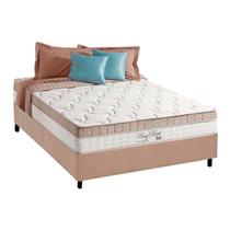 Cama Box Casal: Colchão Molas Anjos MasterPocket Ensacadas King Best + Base CRC Suede Bege(138x188)