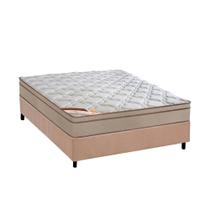 Cama Box Casal: Colchão Molas Bonnel Castor Revolution + Base CRC Suede Bege(138x188)