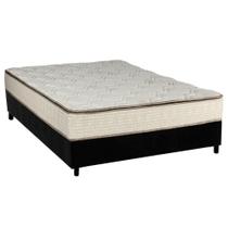 Cama Box Casal: Colchão Molas Bonnel Luckspuma Montreal Spring + Base CRC Suede Black(138x188)