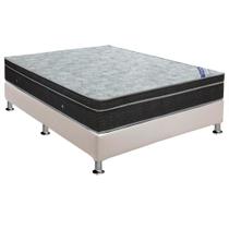 Cama Box Casal: Colchão Molas Bonnel Ortobom Nanolastic Light + Base CRC Courano Branco(138x188)
