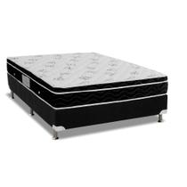 Cama Box Casal: Colchão Molas Bonnel Ortobom Nanolastic Physical Spring + Base CRC Suede Black(138x188)