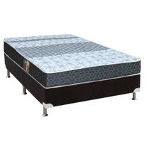 Cama Box Casal: Colchão Molas Castor Bonnel Class Slim + Base CRC Suede Black(138x188)