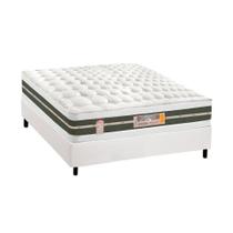 Cama Box Casal: Colchão Molas Castor Bonnel Silver Star Air + Base CRC Courano White(138x188)