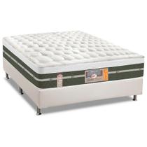 Cama Box Casal: Colchão Molas Castor Bonnel Silver Star Air + Base CRC Courano White(138x188)