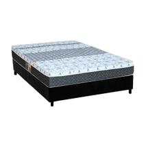 Cama Box Casal: Colchão Molas Castor Bonnel System Class + Base CRC Suede Black(138x188) Cama Box Casal: Colchão Molas Castor Bonnel System Class + Base CRC Suede Black(138x188)