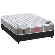 Cama Box Casal: Colchão Molas Castor Pocket Light Stress Oxygen New Double Face Visco + Base CRC Suede Gray(138x188)