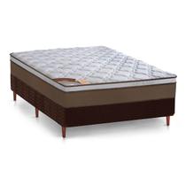 Cama Box Casal: Colchão Molas Castor Pocket Revolution + Base CRC Suede Marrom(138x188) Cama Box Casal: Colchão Molas Castor Pocket Revolution + Base CRC Suede Marrom(138x188)