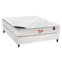 Cama Box Casal: Colchão Molas Castor Pocket Viategel SLX + Base CRC Courano White(138x188)