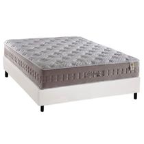 Cama Box Casal: Colchão Molas Ensacadas Anjos MasterPocket Richesse + Base CRC Courano Branco(138x188)