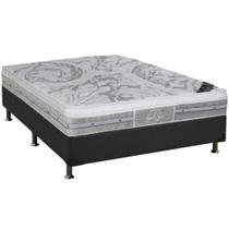 Cama Box Casal: Colchão Molas Ensacadas Castor Pocket SLX Grand Plush + Base CRC Suede Gray(138x188)