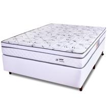 Cama Box Casal Colchão Molas Ensacadas Com Pillow e Box Branco 138x188x58cm BF Colchões Cama Box Casal Colchão Molas Ensacadas Com Pillow e Box Branco 138x188x58cm BF Colchões