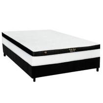 Cama Box Casal: Colchão Molas Ensacadas Luckspuma Gold Line Elastic Gel + Base CRC Suede Black (138x188)