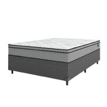 Cama Box Casal Colchão Molas Ensacadas Mirage Cinza/Branco Cama Box Casal Colchão Molas Ensacadas Mirage Cinza/Branco
