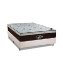 Cama Box Casal: Colchão Molas Ensacadas Ortobom SuperPocket Sleep King Látex + Base CRC Courano Branco(138x188)