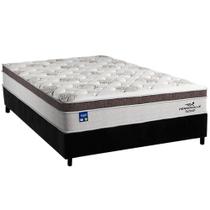Cama Box Casal: Colchão Molas Ensacadas Plumatex MasterPocket Personalle + Base CRC Suede Black(138x188)