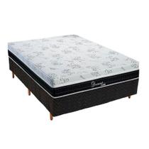 Cama Box Casal: Colchão Molas Ensacadas Polar Diamond + Base CRC Rústico Black (138x188)