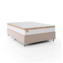 Cama Box Casal Colchão Molas Ensacadas Real 138x188x65cm Branco/Bege - Suporta até 130Kg Por Pessoa Cama Box Casal Colchão Molas Ensacadas Real 138x188x65cm Branco/Bege - Suporta até 130Kg Por Pessoa