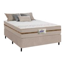 Cama Box Casal Colchão Molas Flora Bege 138x188x60cm Marrom Cama Box Casal Colchão Molas Flora Bege 138x188x60cm Marrom