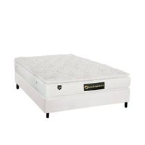 Cama Box Casal: Colchão Molas Luckspuma MasterPocket Ensacadas Lucksfaction Plus + Base CRC Courano White(138x188)