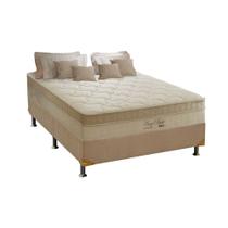 Cama Box Casal: Colchão Molas MasterPocket Ensacadas Anjos King Best + Base CRC Suede Bege(138x188)