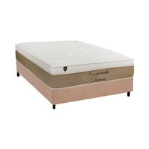 Cama Box Casal: Colchão Molas MasterPocket Ensacadas Luckspuma Comfortable Dream + Base CRC Suede Clean(138x188)