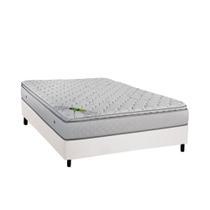 Cama Box Casal: Colchão Molas MasterPocket Ensacadas Luckspuma Luck Spring + Base CRC Courano White(138x188)