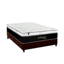 Cama Box Casal: Colchão Molas MasterPocket Ensacadas Luckspuma Lucksfaction Viscoelástico + Base CRC Suede Brown(138x188)