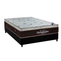 Cama Box Casal: Colchão Molas MasterPocket Ensacadas Ortobom Sleep King + Base CRC Suede Black (138x188)