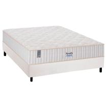 Cama Box Casal: Colchão Molas MasterPocket Ensacadas Plumatex Miami + Base CRC Courano Branco(138x188)