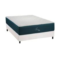 Cama Box Casal: Colchão Molas MasterPocket Ensacadas Polar Aquariuns + Base CRC Courano White (138x188)