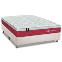 Cama Box Casal: Colchão Molas Orthoflex MasterPocket Ensacadas Agility Confort + Base CRC Courano White(138x188)