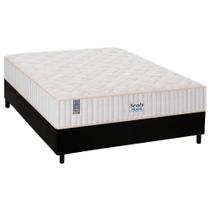 Cama Box Casal: Colchão Molas Plumatex MasterPocket Ensacadas Miami + Base CRC Courano Black(138x188)