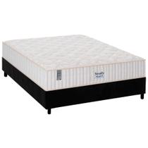 Cama Box Casal: Colchão Molas Plumatex MasterPocket Ensacadas Miami + Base CRC Suede Black(138x188)