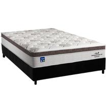 Cama Box Casal: Colchão Molas Plumatex MasterPocket Ensacadas Personalle + Base CRC Suede Black(138x188)