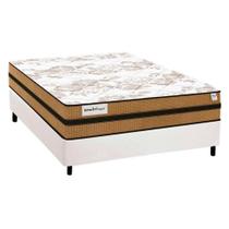 Cama Box Casal: Colchão Molas Plumatex MasterPocket Ensacadas Smart Milano + Base CRC Courano Branco(138x188)