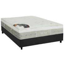 Cama Box Casal: Colchão Molas Pocket Ensacadas Castor Eurotop Summer Winter + Base CRC Suede Gray (138x188)
