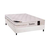 Cama Box Casal: Colchão Molas Pocket Ensacadas Castor Kingdom Aloe Vera + Base CRC Courano White (138x188)