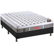 Cama Box Casal: Colchão Molas Pocket Ensacadas Castor Light Stress Oxygen New Plush + Base CRC Suede Gray (138x188)