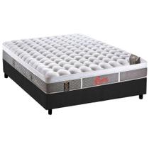 Cama Box Casal: Colchão Molas Pocket Ensacadas Castor Light Stress Oxygen New Plush + Base CRC Suede Gray (138x188)
