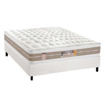Cama Box Casal: Colchão Molas Pocket Ensacadas Castor Silver Star Air + Base CRC Courano White (138x188)