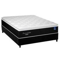 Cama Box Casal: Colchão Molas Pocket Ensacadas Plumatex Plumastar + Base CRC Suede Black (138x188)