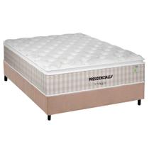 Cama Box Casal: Colchão Molas Pocket Ensacadas Plumatex Presidencially Selado + Base CRC Suede Clean (138x188)