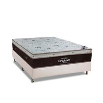 Cama Box Casal: Colchão Molas SuperPocket Ensacadas Ortobom Sleep King + Box Suede White(138x188)