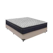 Cama + Box Casal Colchão Ortobom D45 Airtech Extra Firme