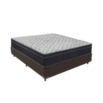 Cama + Box Casal Colchão Ortobom D45 Airtech Extra Firme