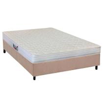 Cama Box Casal: Colchão Ortopédico Herval AG65 Frontier + Base CRC Suede Clean(138x188)