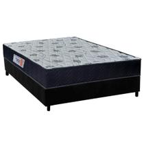 Cama Box Casal: Colchão Ortopédico Orthoflex Foggia Sogni Unic Face + Base CRC Suede Black(138x188)