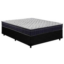 Cama Box Casal: Colchão Ortopédico Ortobom D45/EP Anatômico Airtech 150 Ortopilow + Base CRC Courano Black(138x188)